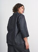 Denim shirt with glitter thread and 3/4 sleeves, Dark Grey, Model image number 2