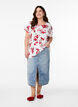 T-shirt with floral print, Red, Model image number 1