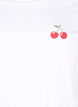 Cotton t-shirt with embroidered cherry, B.White CherryEMB., Packshot image number 2