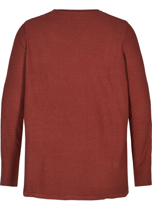 Ribbed knitted sweater with a round neck, Wild Ginger, Packshot image number 1