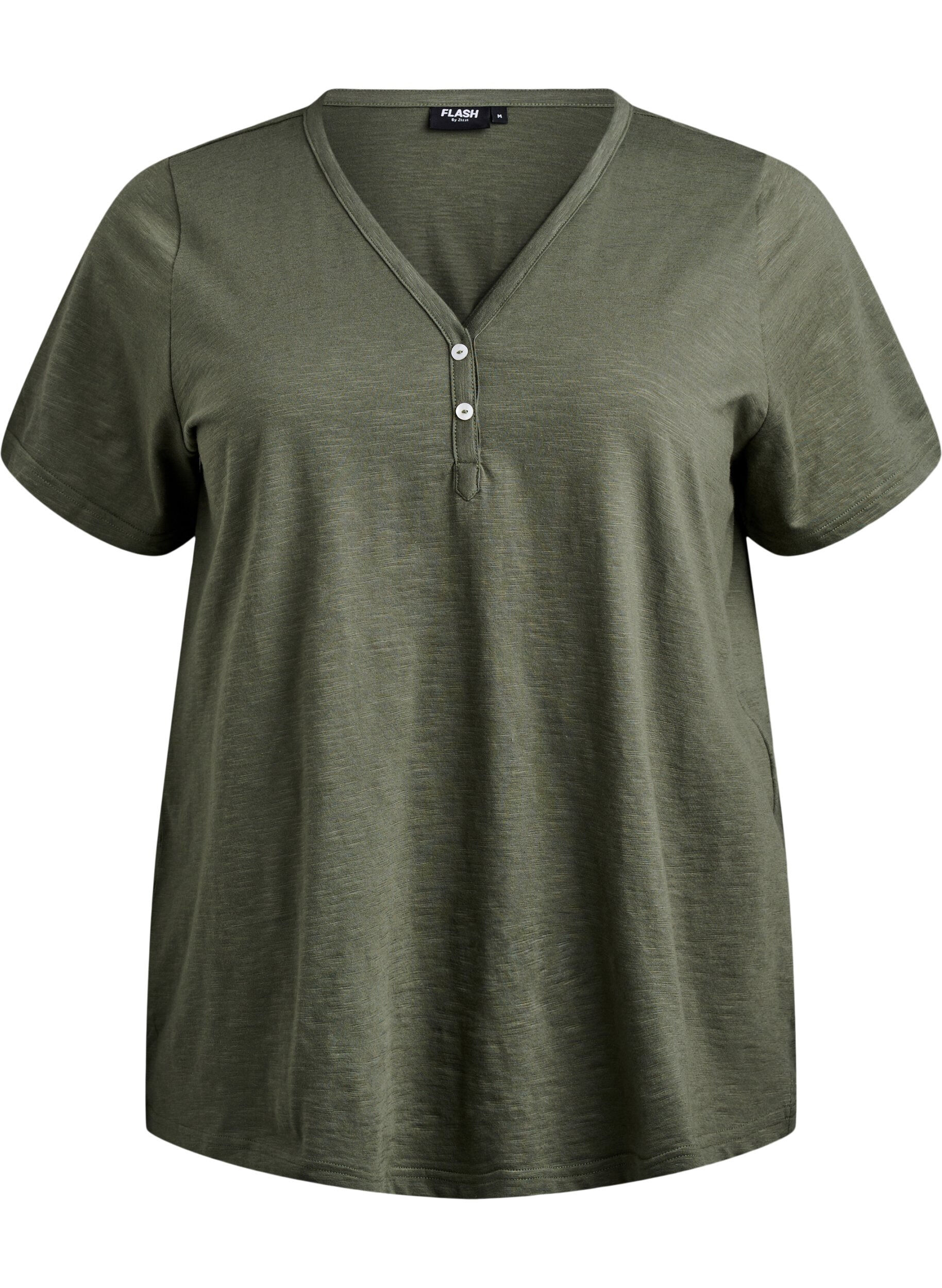 FLASH - T-shirt with button detail
