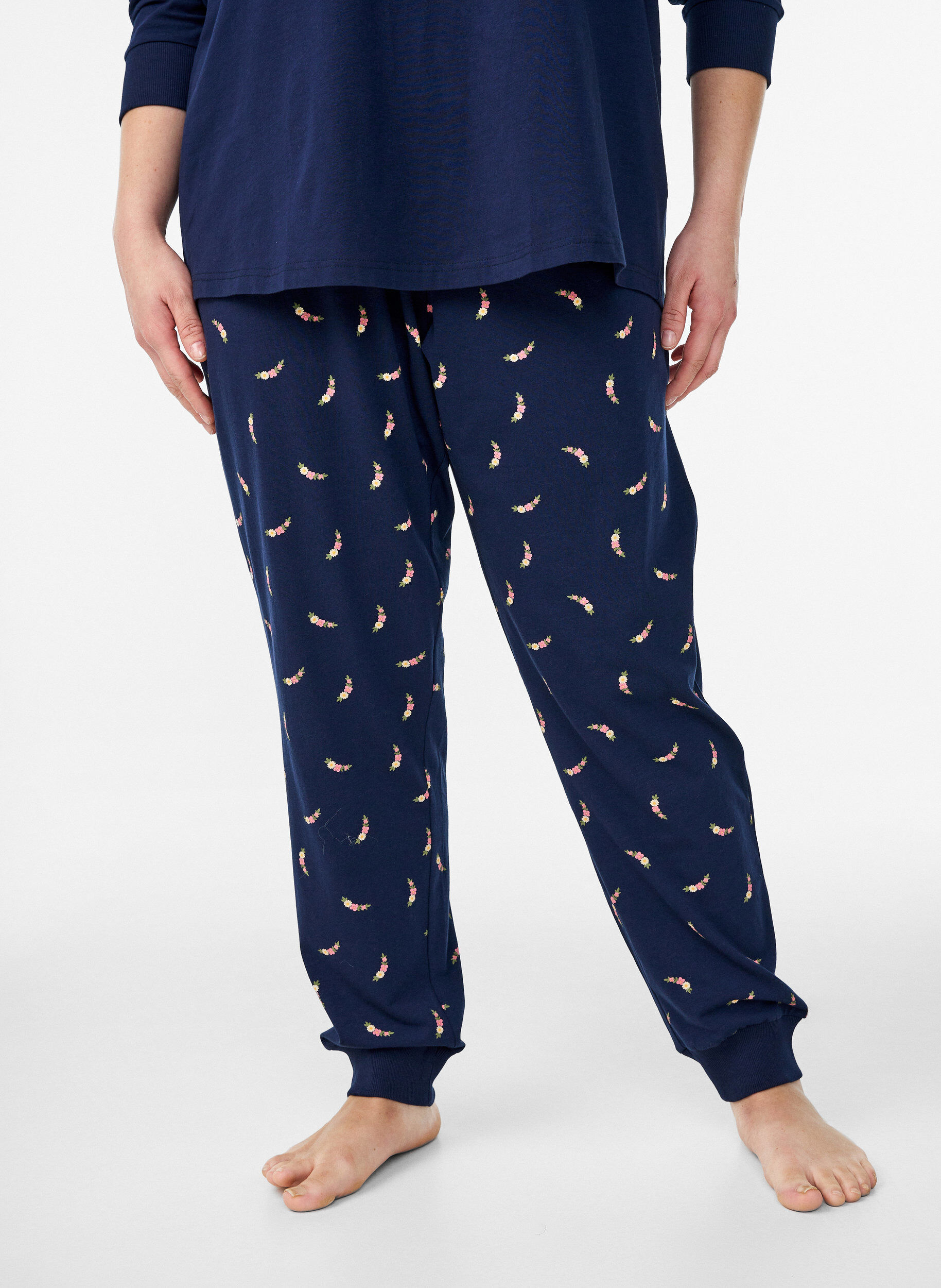 Zizzifashion Printed pyjama trousers, Blue, Model image number 2