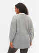 Long knitted cardigan with zip and pockets, Medium Grey Melange, Model image number 1