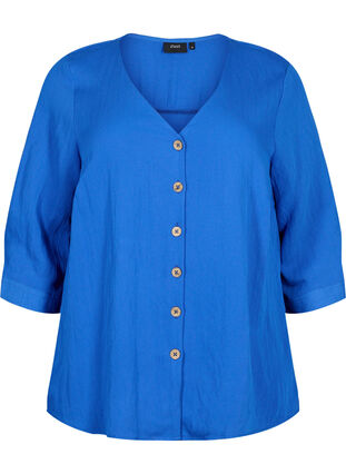 Viscose blouse with buttons and v-neck, Surf the web, Packshot image number 0