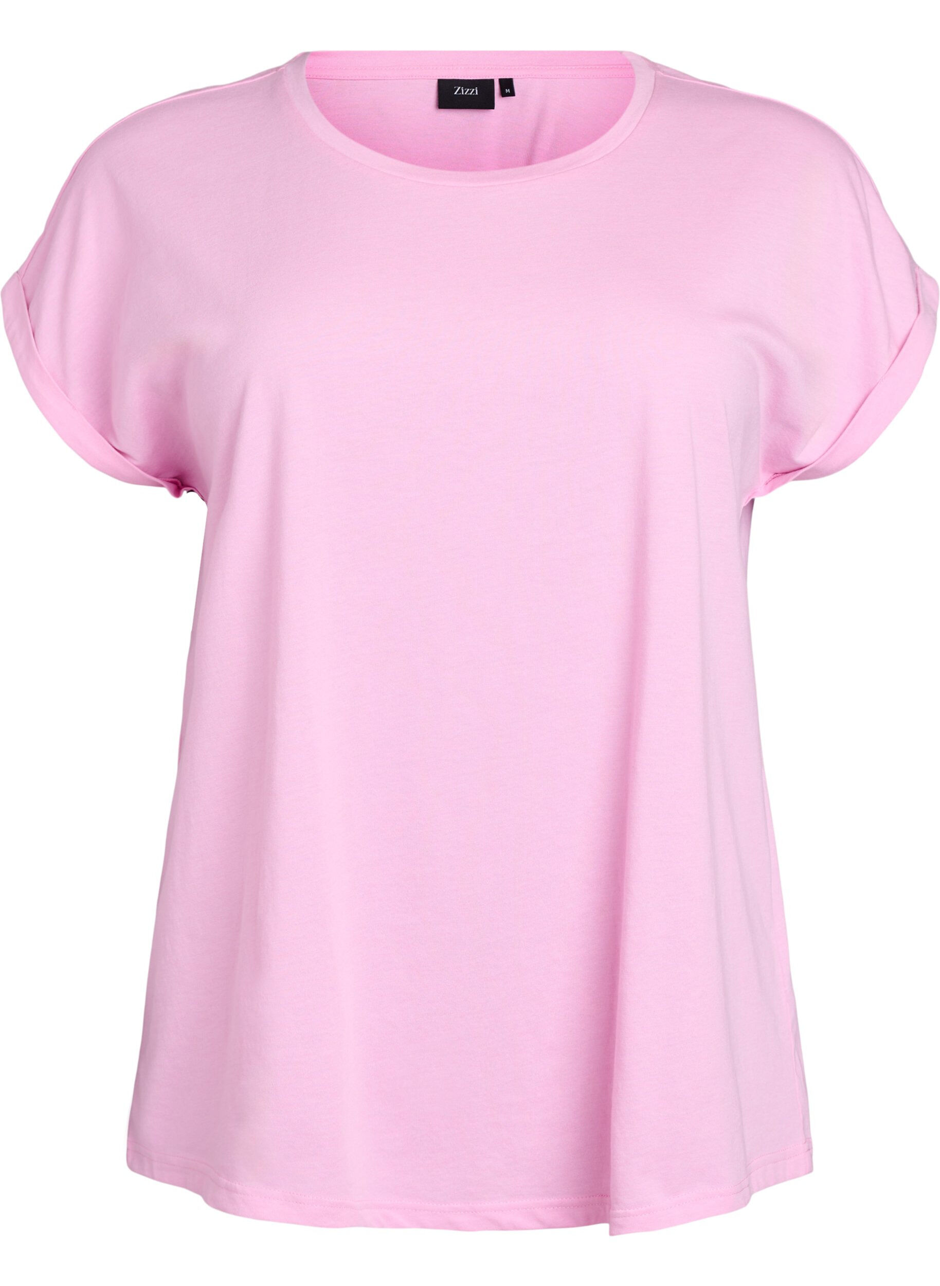 ZizzifashionShort sleeved cotton blend t-shirt, Pink, Packshot image number 0