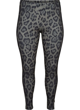 Printed leggings, Grey Leo AOP, Packshot image number 0