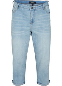 7/8 jeans with rolled up hems and high waist