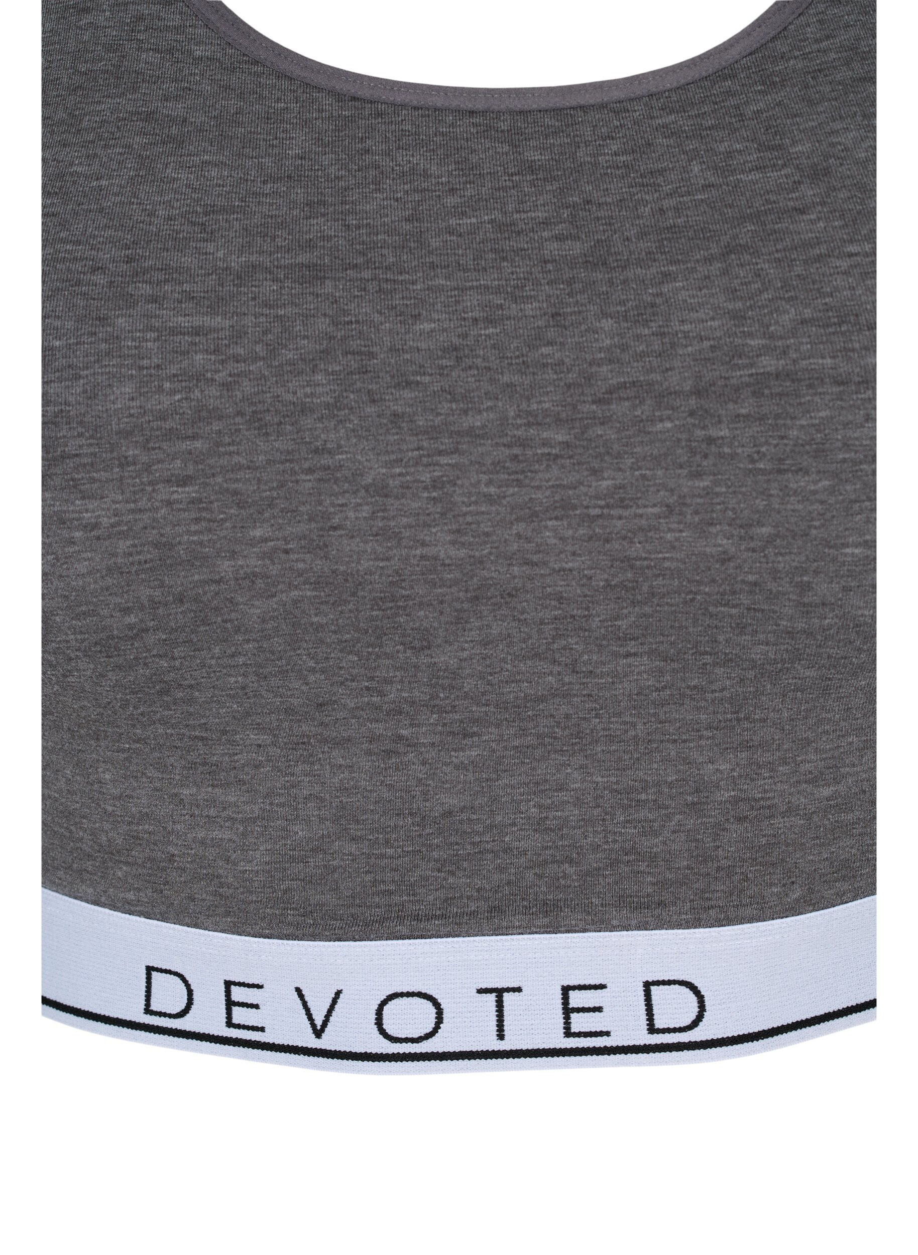 Zizzifashion Marled bra with adjustable straps, Medium Grey Melange, Packshot image number 2