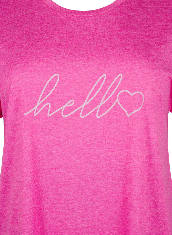 Short sleeve nightgown with text print, 9990, Packshot image number 2