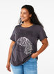 Cotton T-shirt with print, Asphalt w. Tiger, Model image number 0