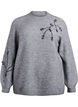 Jumper with pearl embroidery, Grey, Packshot image number 0