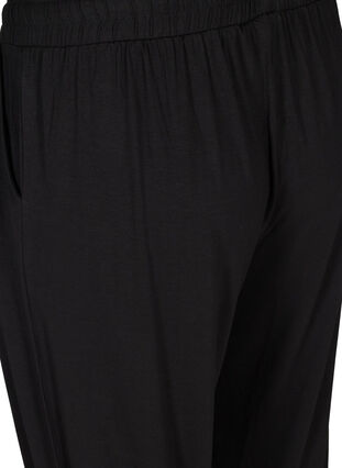 Loose exercise trousers with pockets in viscose, Black, Packshot image number 3