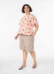 Blouse with balloon shape and wing sleeves, Coral, Model image number 0
