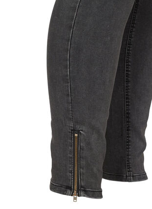 Cropped Amy jeans with a high waist and zip, Grey Denim, Packshot image number 3