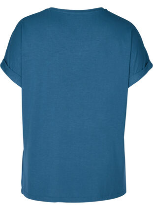 Round neck t-shirt made from a viscose mix, Majolica Blue, Packshot image number 1