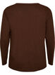Long-sleeved t-shirt with V-neck and buttons, Brown, Packshot image number 1