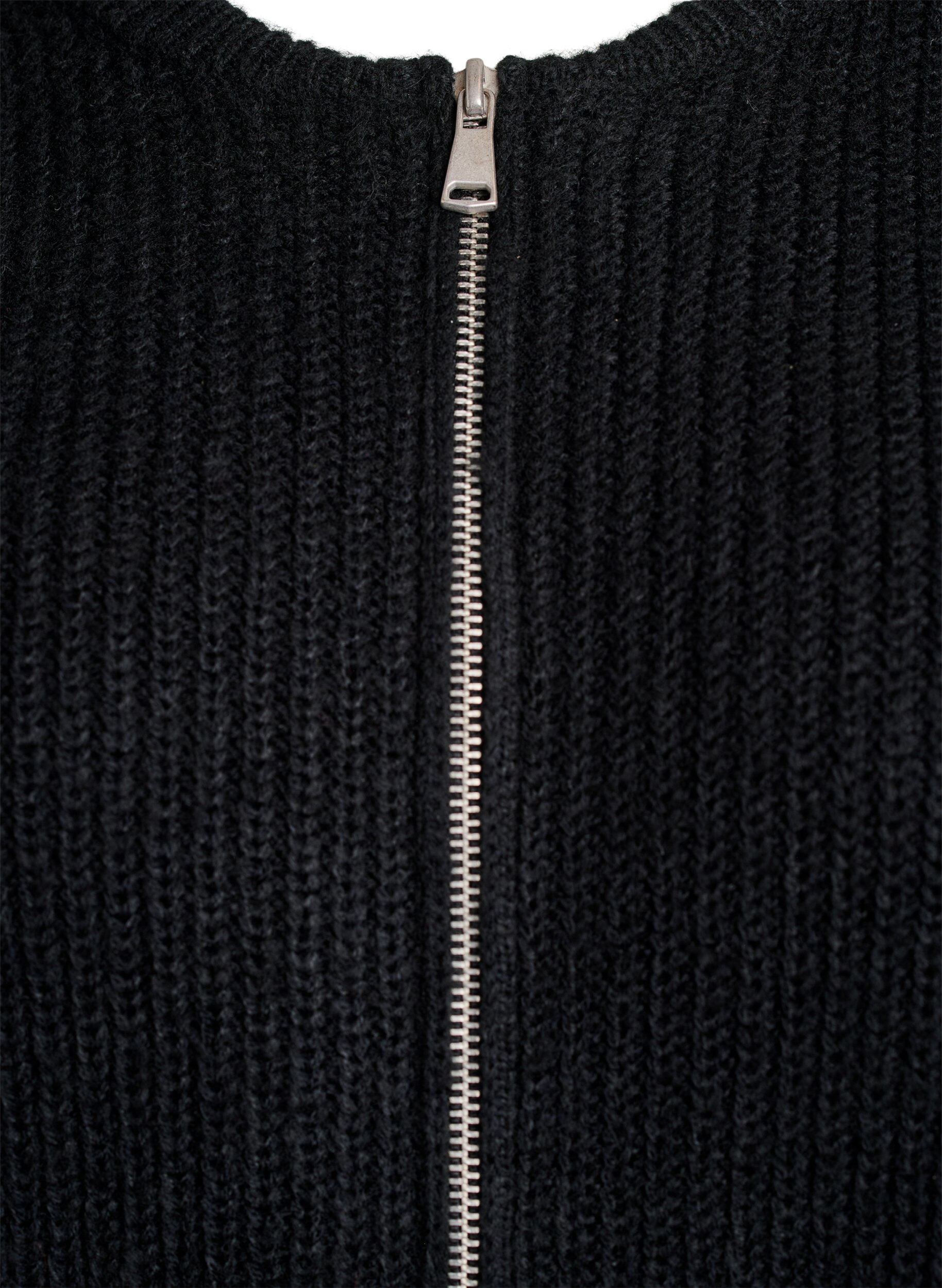 ZizzifashionKnit cardigan with zip, Black, Packshot image number 2