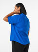 Short-sleeved shirt in linen and viscose, Blue, Model image number 2