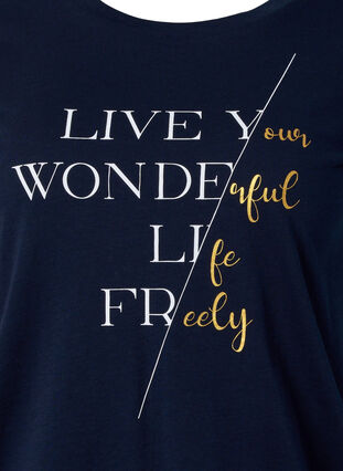 Short sleeve cotton t-shirt with elasticated edge, Night Sky W. Live, Packshot image number 2