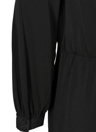 Long-sleeved dress with a V-neckline, Black, Packshot image number 3