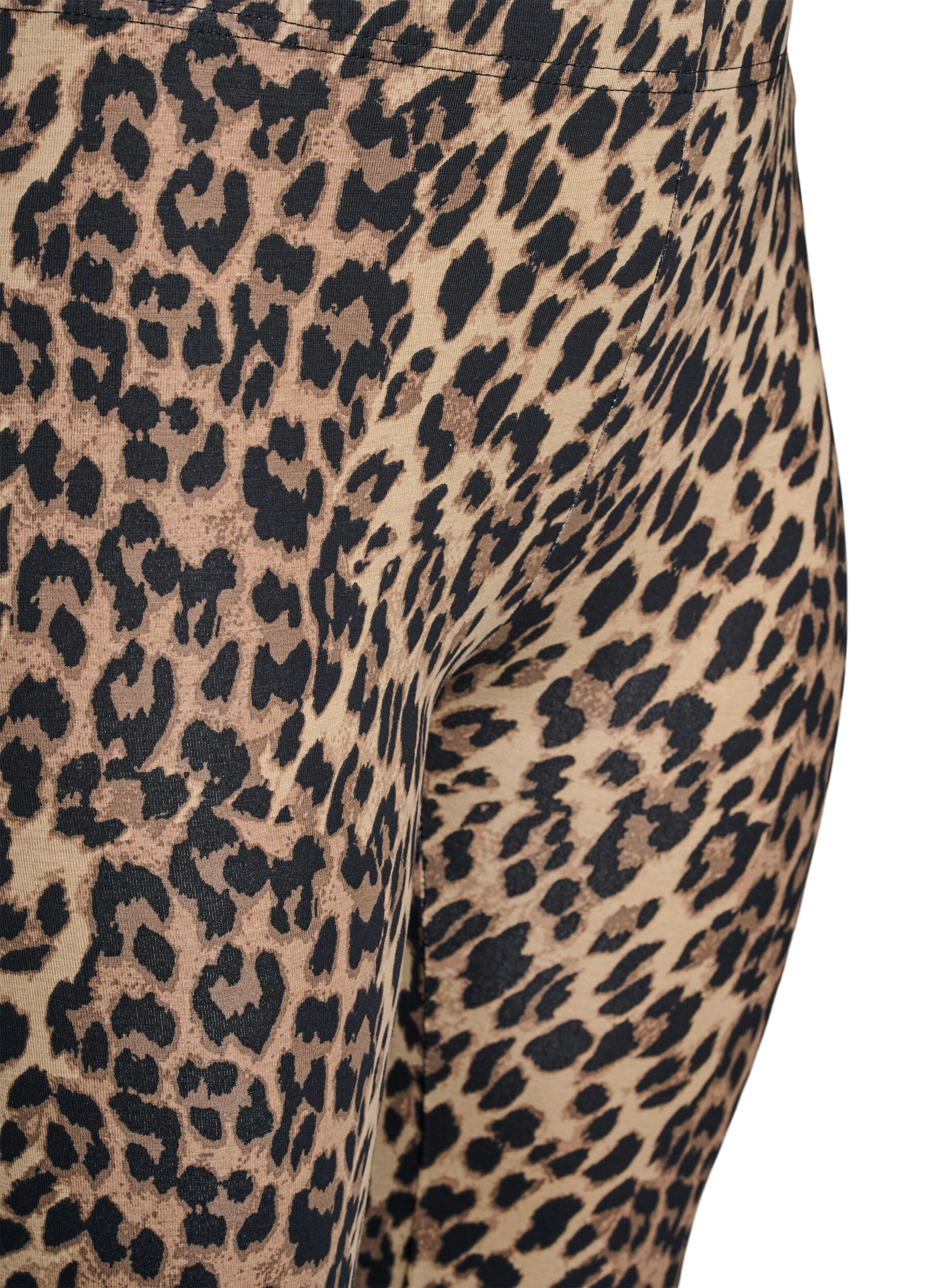 Zizzifashion Viscose leggings with leopard print, Brown, Packshot image number 2