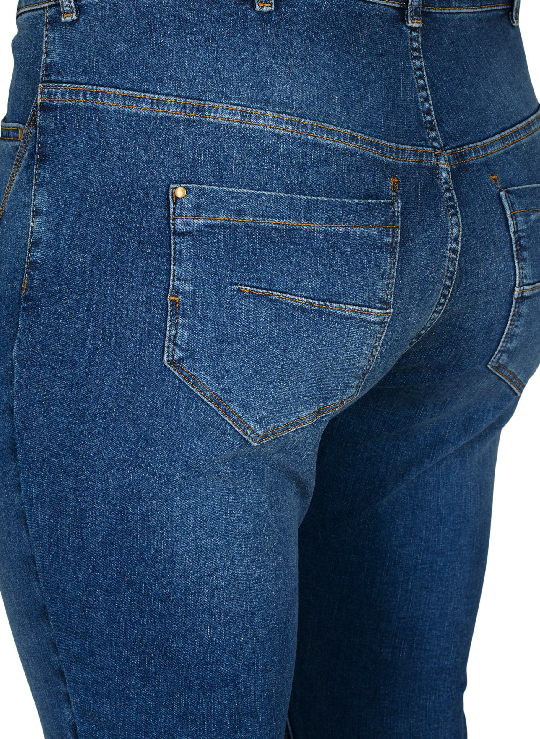 Zizzifashion Super slim Amy jeans with high waist, Blue denim, Packshot image number 3