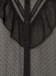 Midi dress in a lightweight, sheer fabric with dots and ruffles, Black, Packshot image number 3