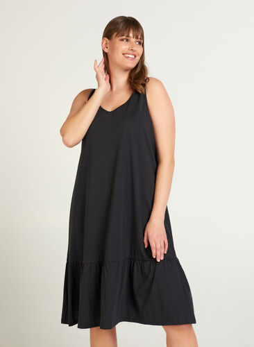 Dress with a feminine cut, Black, Model image number 0