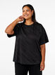 Oversize blouse with pattern, Black, Model image number 0