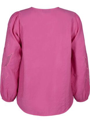 Blouse in TENCEL™ Modal with embroidery details, Phlox Pink, Packshot image number 1