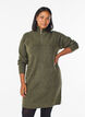 Knee-length knitted dress with high neck, Green, Model image number 0