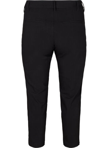 Classic, cropped viscose trousers, Black, Packshot image number 1