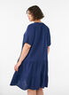 Short A-line dress in cotton muslin, Blue, Model image number 2