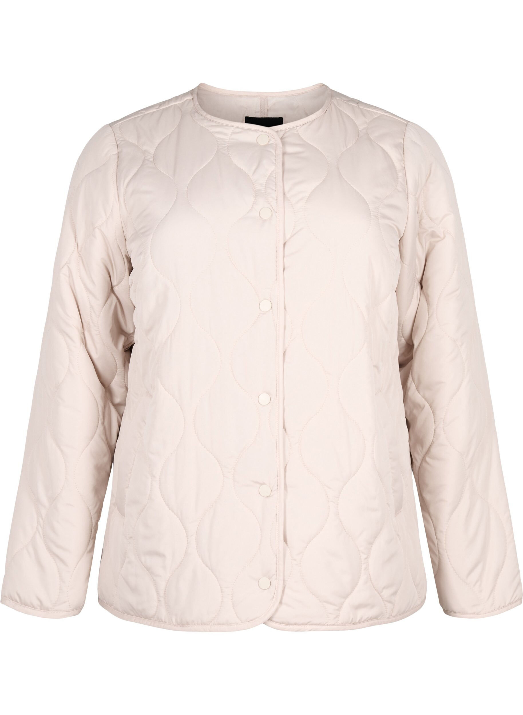 Zizzifashion Quilted jacket with buttons, Pumice Stone, Packshot image number 0