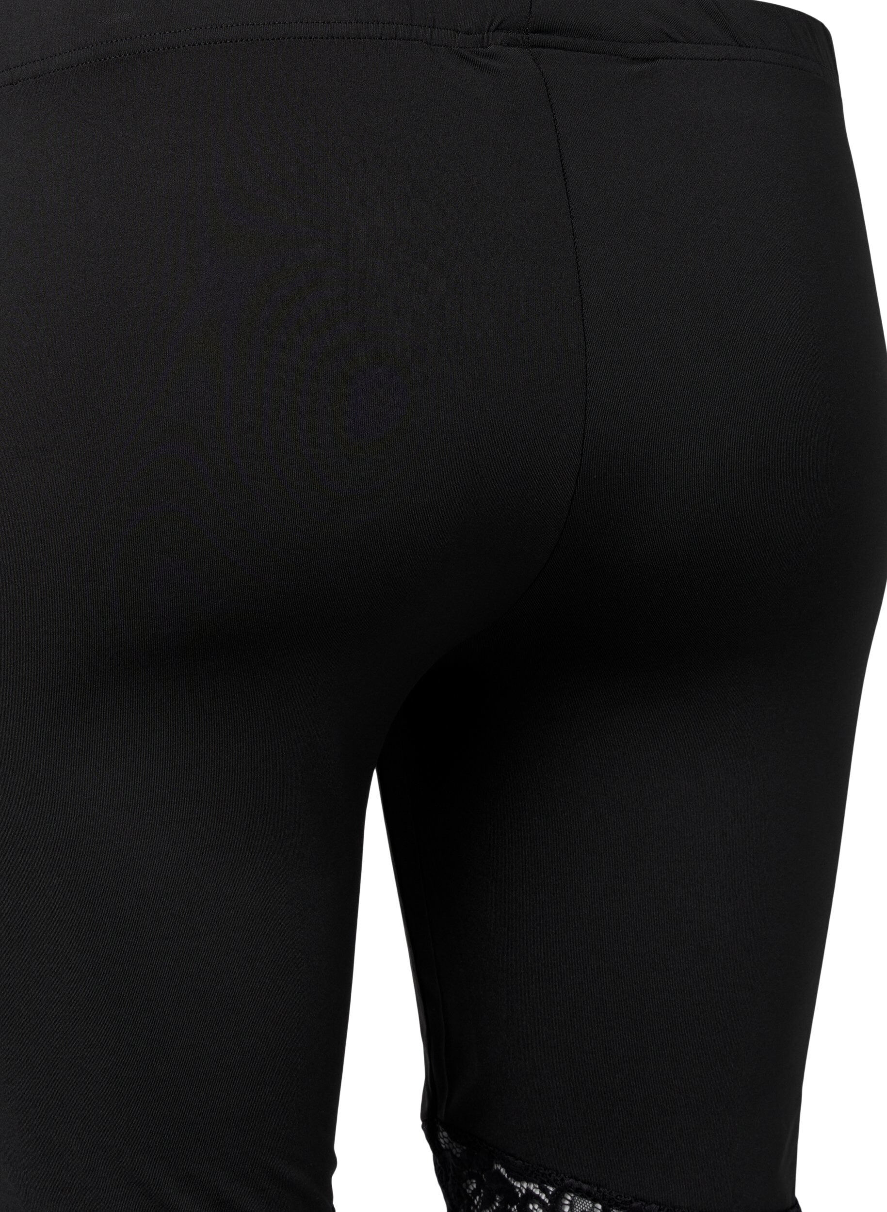Zizzifashion 2-pack cycling shorts with lace trim, Black / Black, Packshot image number 2