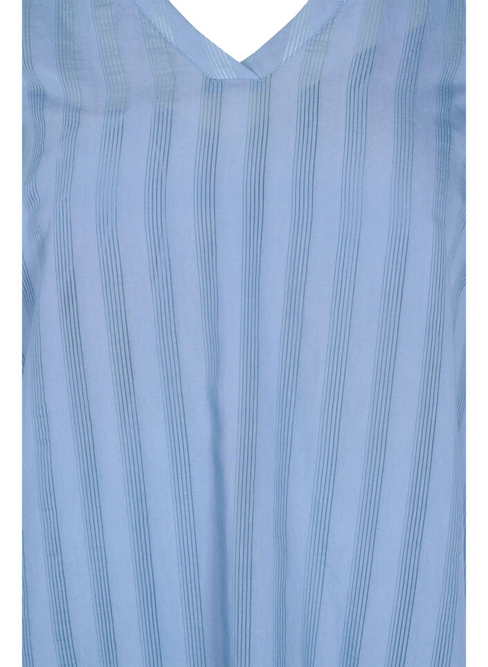 Viscose dress med 3/4 sleeves and V neck, Coronet Blue, Packshot image number 2