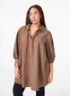 Viscose tunic with V-neck and collar, Chocolate Chip, Model image number 0