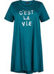 Short-sleeved nightgown in organic cotton, Green, Packshot image number 0