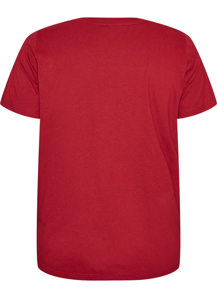Christmas t-shirt in organic cotton, Red, Packshot image number 1