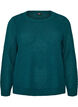 Knitted blouse with a textured openwork pattern, Green, Packshot image number 0