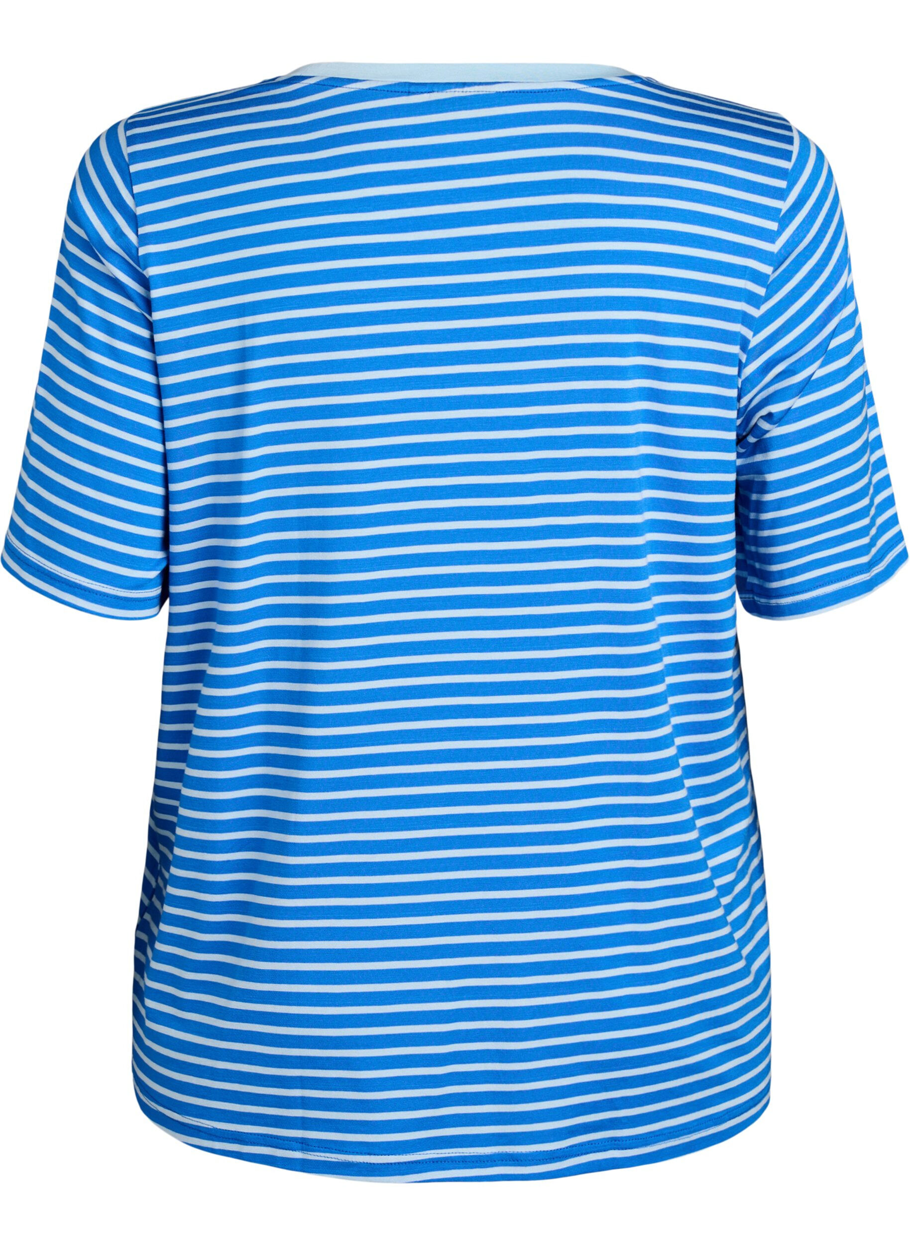Zizzifashion T-shirt with TENCEL&trade; Lyocell and stripes, Blue, Packshot image number 1