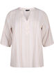Striped blouse in linen-viscose blend, Beige, Packshot image number 0