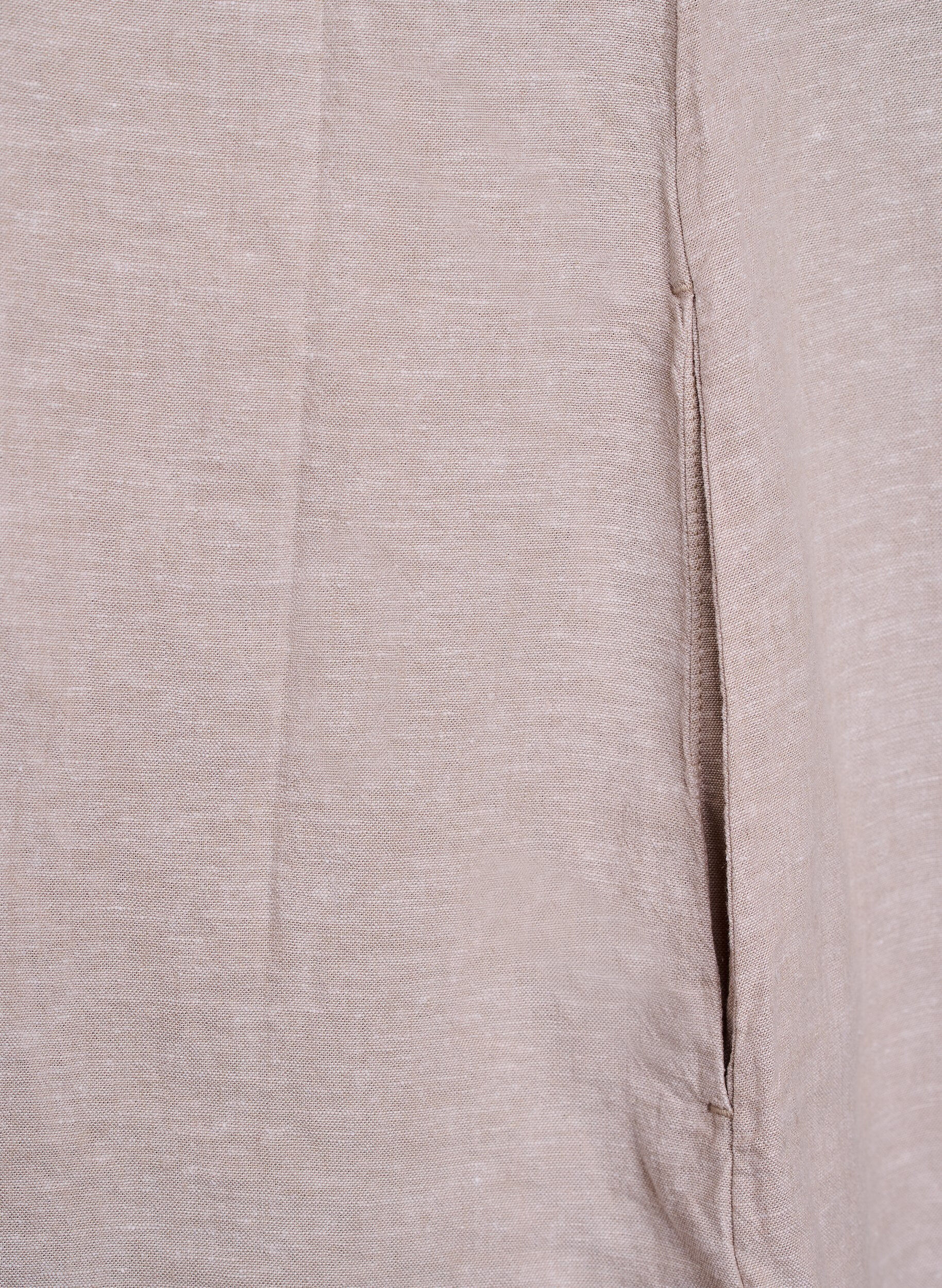 Zizzifashion Linen and viscose tunic with A-shape, Beige, Packshot image number 4