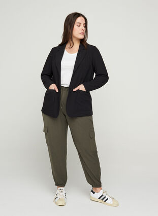 Blazer with pockets and buttons, Black, Model image number 3