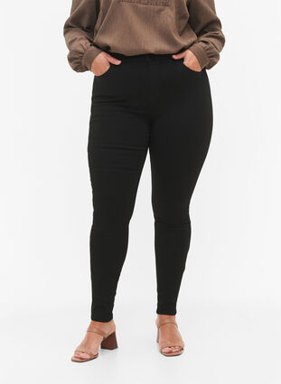 Stay black Amy jeans with high waist, Black, Model image number 3