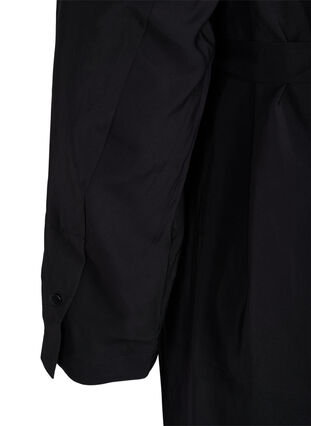 Viscose dress with buttons and belt, Black, Packshot image number 3