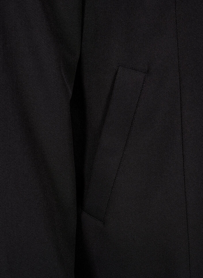 Spring jacket with concealed button placket, Black, Packshot image number 3