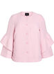Boucl&eacute; jacket with ruffle details, Pink, Packshot image number 0