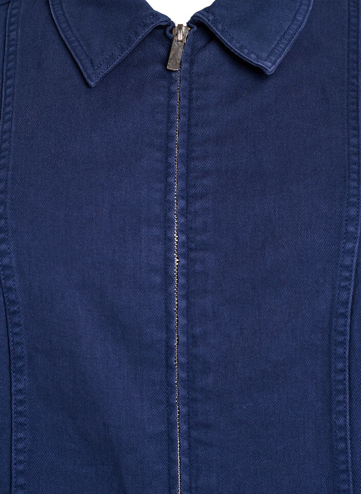 Short twill dress with zipper, Blue, Packshot image number 2