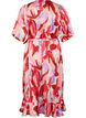 Satin wrap dress with print, Geranium Graphic AOP, Packshot image number 1